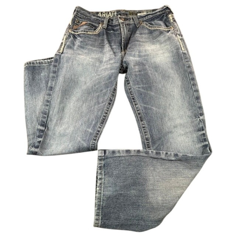 Ariat Mens M5 Low Rise Straight Leg Medium Wash Denim Jeans 35x32 Cowboy Western